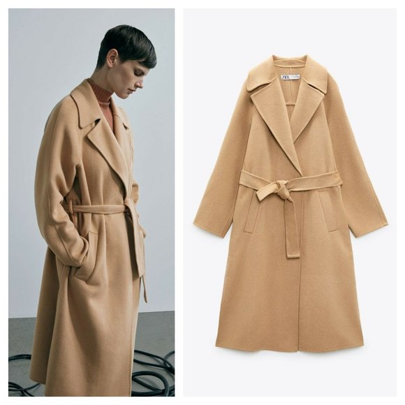 Zara belted wool blend jacket. - Picture 3 of 9